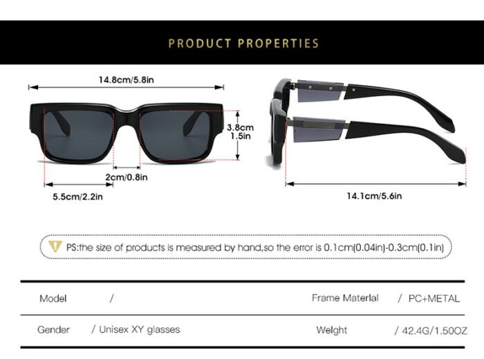 NQXR001 Retro Square UV400 Sunglasses - Image 3