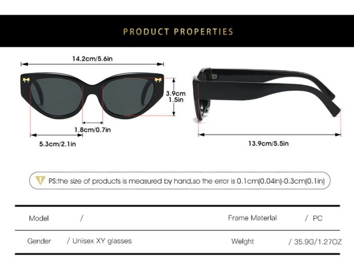 NQ58034 Cat Eye Sunglasses with bow decor - Image 4