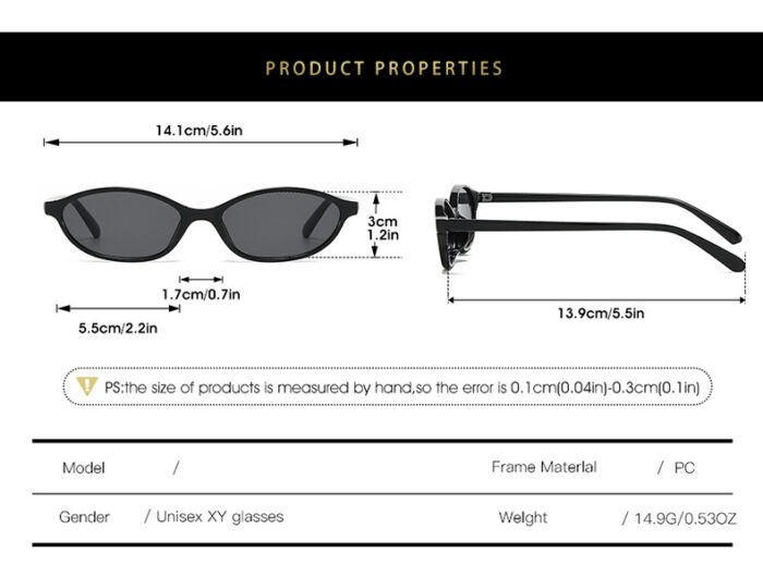 NQ13137 Slim Oval Shades Trending Sunglasses - Image 4