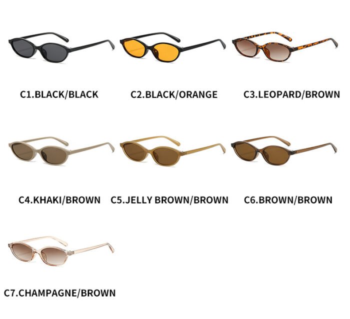 NQ13137 Slim Oval Shades Trending Sunglasses - Image 5